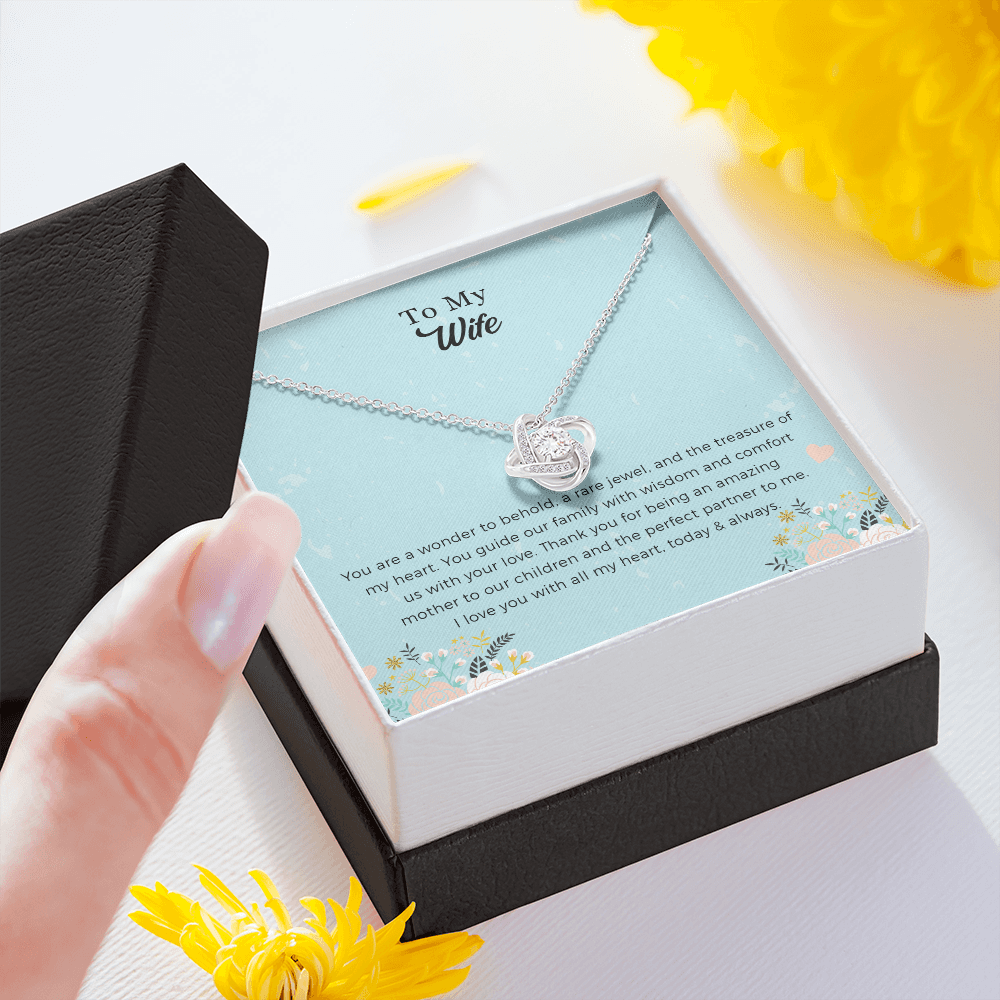To My Wife Love Knot Necklace, Anniversary Gift For Wife