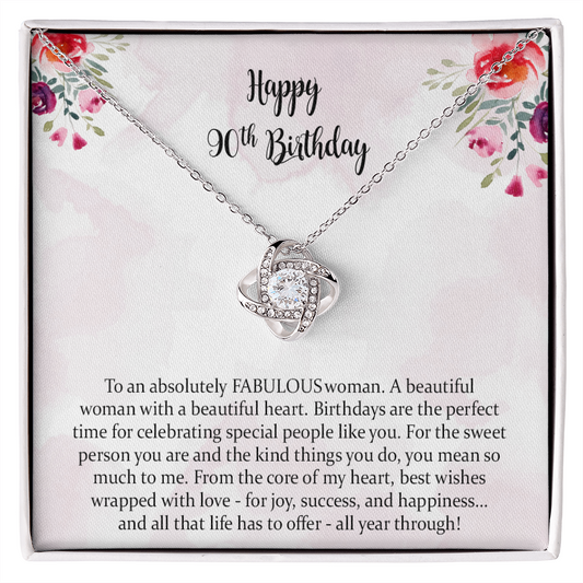 90th Birthday Gift for Women, 90th Birthday Love Knot Necklace Gift for Mom, 90 Year Old Birthday Gift, 90th Birthday Gift Ideas90th Birthday Gift for Women, 90th Birthday Love Knot Necklace Gift for Mom, 90 Year Old Birthday Gift, 90th Birthday Gift Ideas