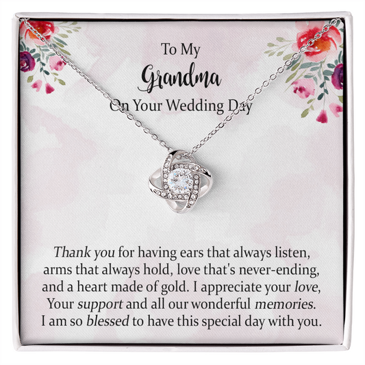 Grandmother Of The Bride Love Knot Necklace Gift To Grandma Wedding Gift For Grandma Of The Bride Grandmother Wedding Gift Grandmother Gift From Bride