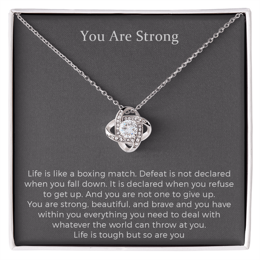 Recovery Gifts, Sobriety Gift, Alcoholics Anonymous Addiction Recovery Jewelry, You Are Strong Necklace