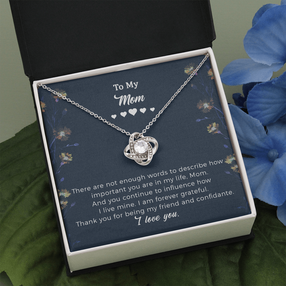 Personalized Gift To My Mom Love Knot Necklace, Birthday Valentines Gift to My Mother