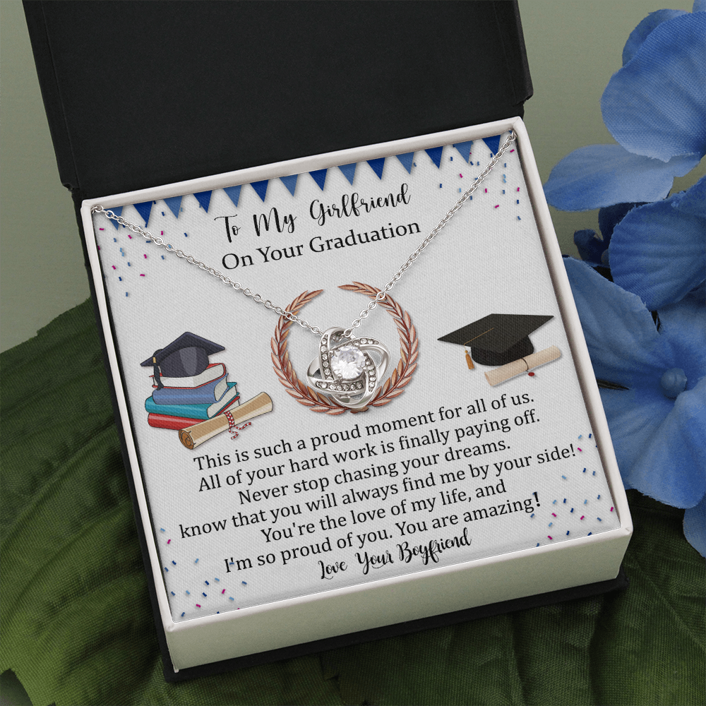 Girlfriend Love Knot Graduation Gift, Romantic Graduation Gift for Girlfriend from Boyfriend, Necklace for Girlfriend on Her Graduation Day