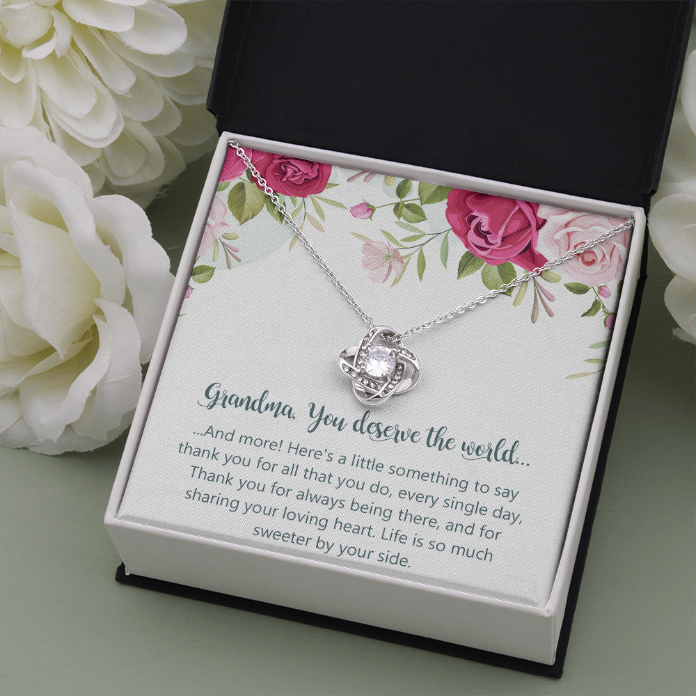 Gifts for Grandma Necklace Love Knot Necklace Birthday Gifts for Grandma from Granddaughter