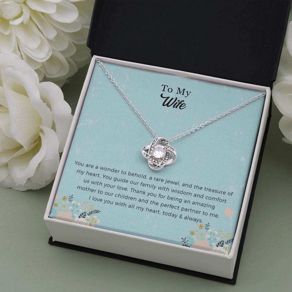 To My Wife Love Knot Necklace, Anniversary Gift For Wife