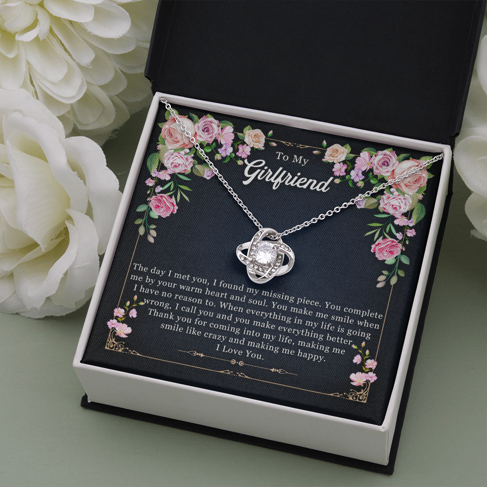 To My Beautiful Girlfriend Love Knot Necklace Gift