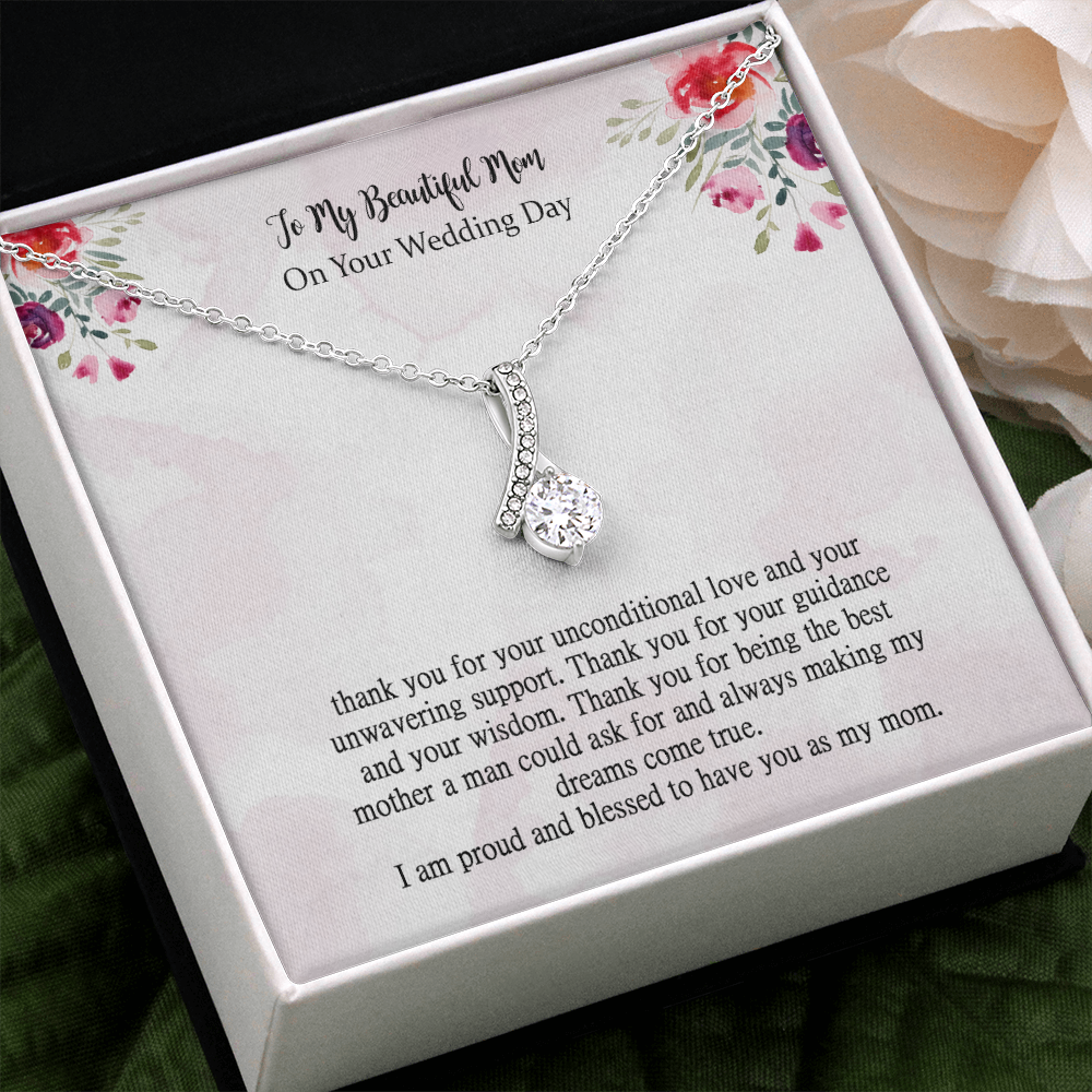 Mother Of The Groom Gift From Son To Mom Gift Wedding Gift For Mom Green Emerald Necklace Gift From Groom To Mother, Mom Wedding Gift Groom