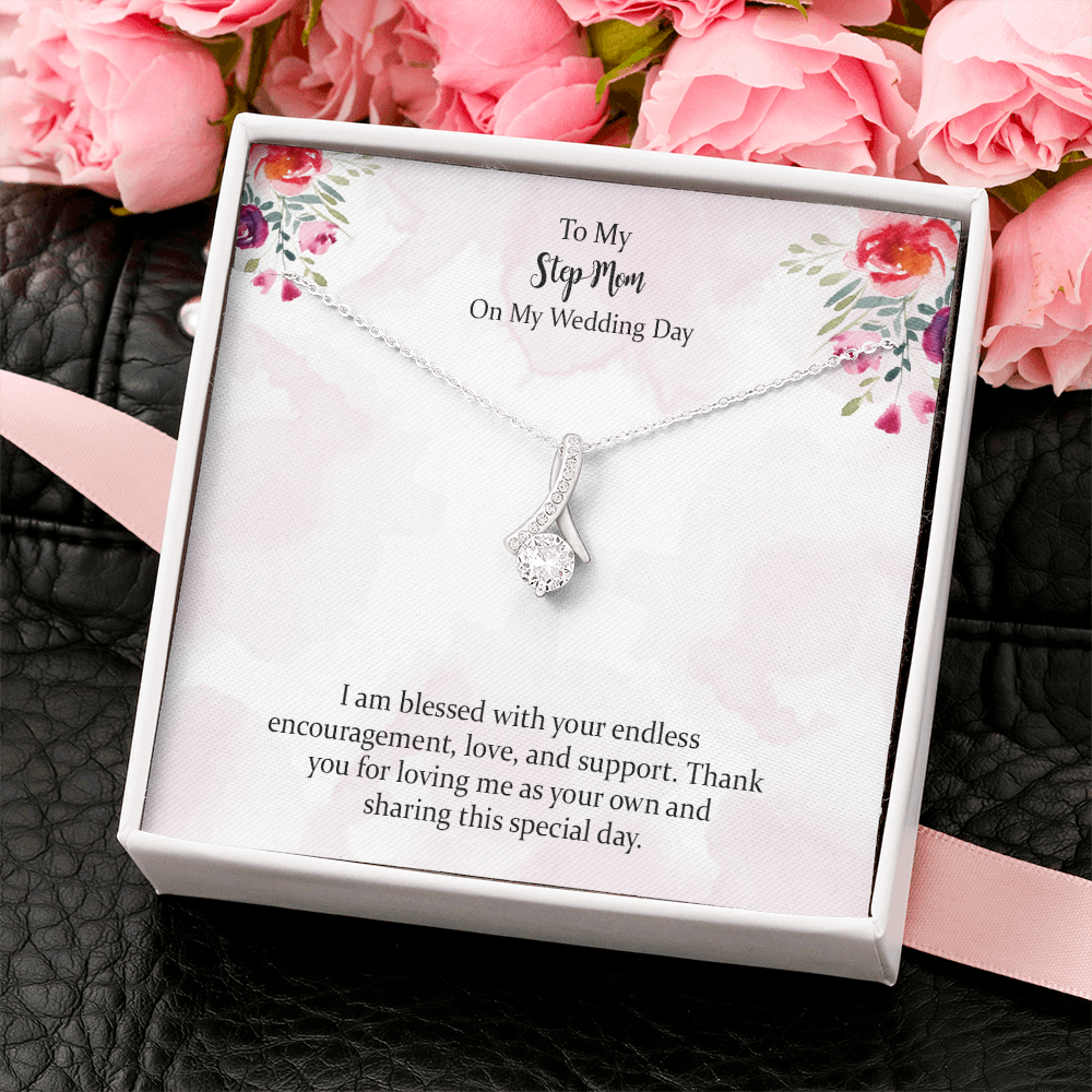 Stepmom Wedding Gift, Wedding Day Gift To Stepmom From Stepdaughter, Bride To Stepmom Necklace, To My Stepmom On My Wedding Day