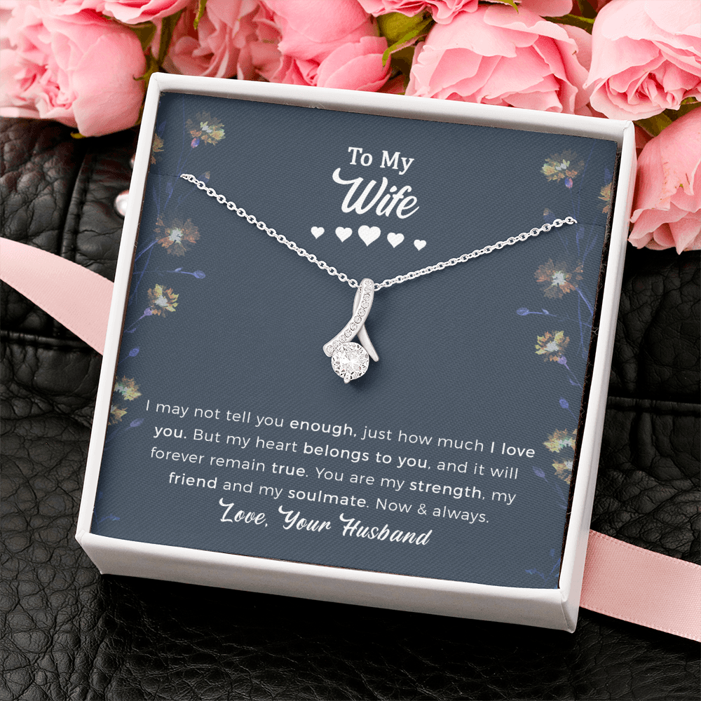 To My Beautiful Wife Alluring Beauty Necklace - Anniversary Gift for Wife, Birthday Gift for Wife, Gift for Wife, Necklace for Wife,