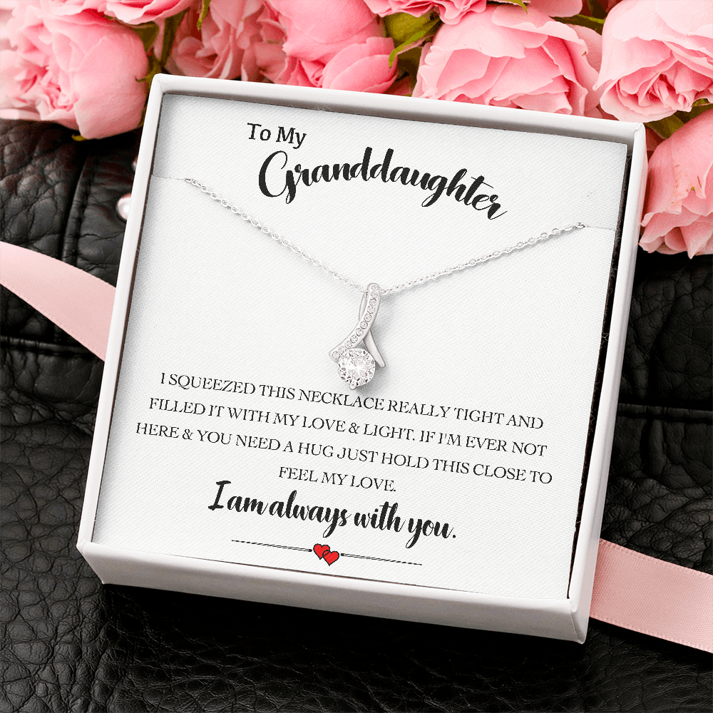 To My Grand Daughter - If I'm Ever Not Here | Stunning 14K White Gold Family Forever Pendant & Message Card