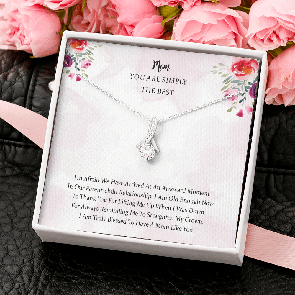 Interlocking Hearts Necklace Gift For Mom, Birthday Gift For Mom, Mother's Day Necklace Gift, Jewelry For Mom, Message Necklace For Mom