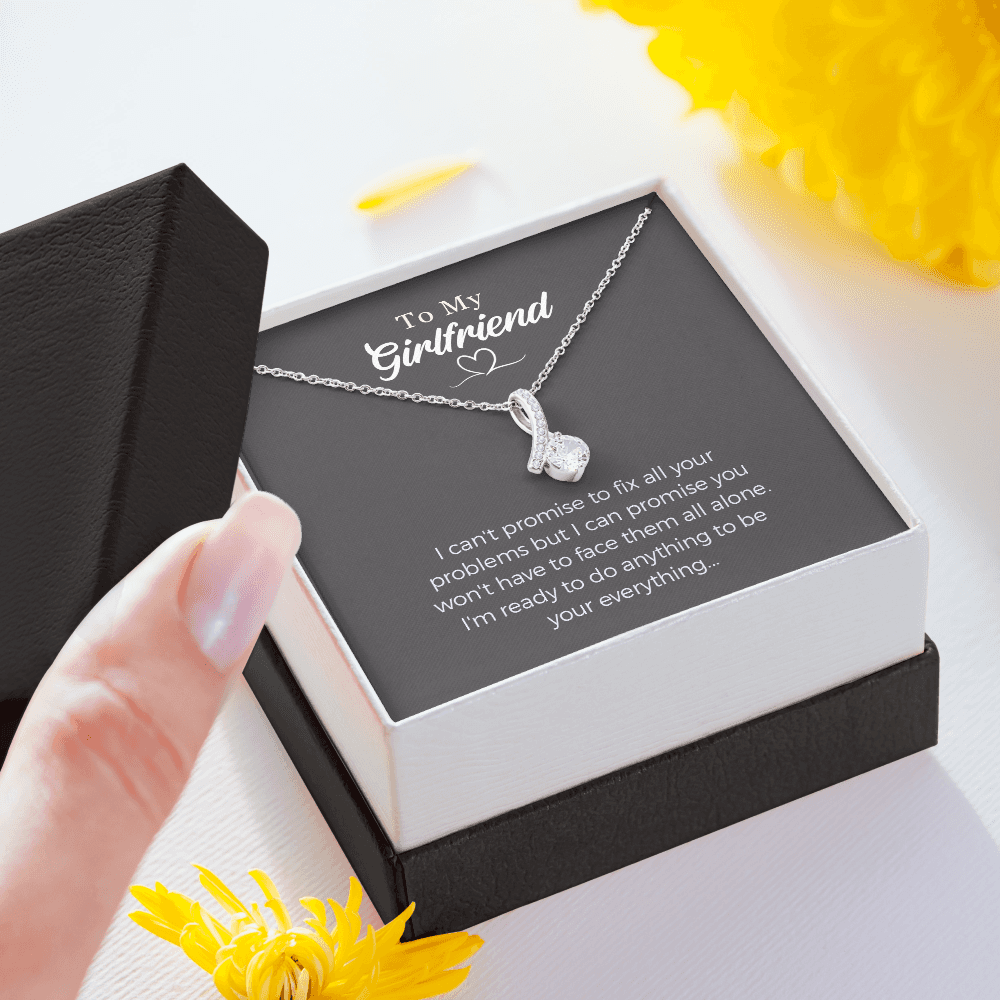 To My Girlfriend Alluring Beauty Necklace Jewelry, Girlfriend Gifts For Girlfriend On Birthday Anniversary With Message Card