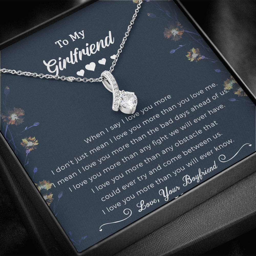 Girlfriend Gift From Boyfriend To Girlfriend Alluring Beauty Necklace, Girlfriend Gifts For Girlfriend On Birthday Anniversary With Message Card