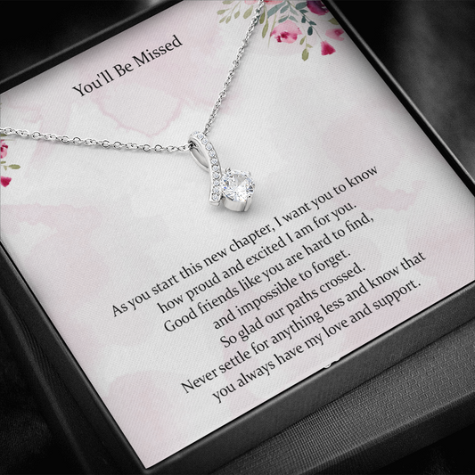 You'll Be Missed You Are Hard To Find And Impossible To Forget Necklace, Farewell Gift For Coworker, New Job Gift