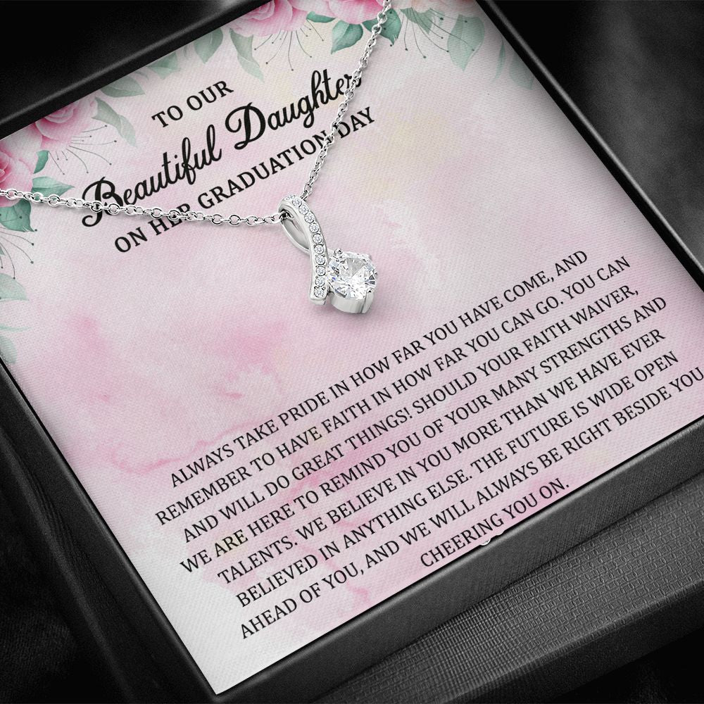 Faith Graduation Necklace For Daughter From Mom and Dad Alluring Beauty Necklace