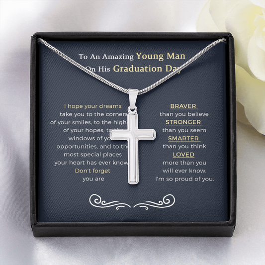 Cross Necklace   - Graduation Gifts For Him, Best Graduation Gifts For Guys, Graduation Gift College Male, Guy Graduation Gift