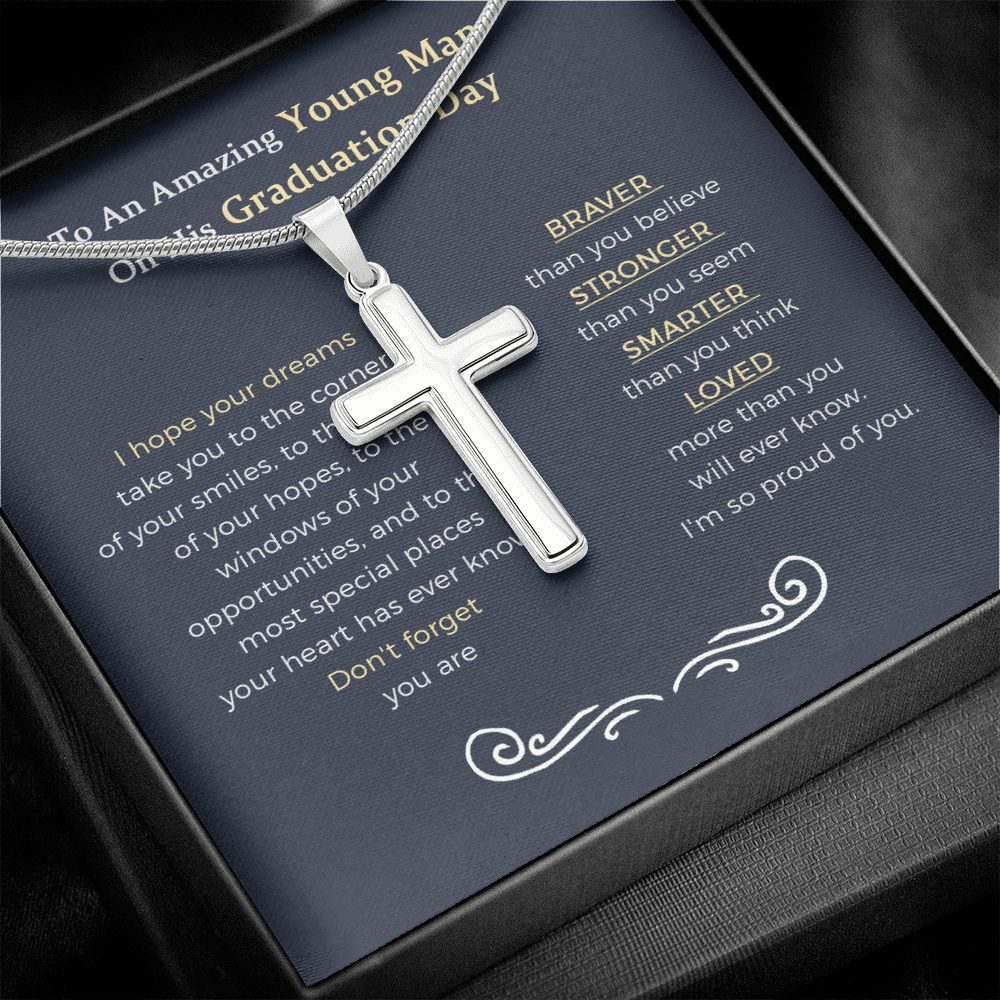 Cross Necklace   - Graduation Gifts For Him, Best Graduation Gifts For Guys, Graduation Gift College Male, Guy Graduation Gift
