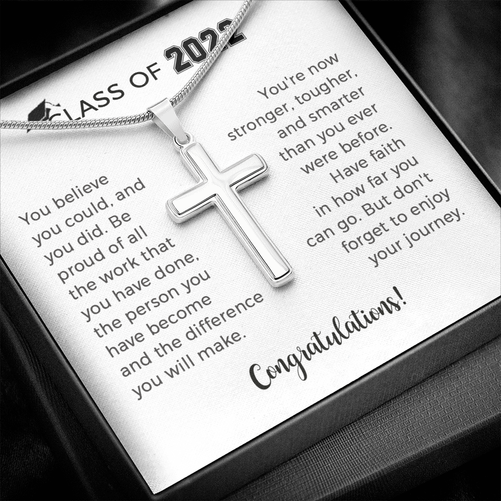 To My Son Cross Necklace From Mom, Dad - Graduation Gifts For Him, Best Graduation Gifts For Guys, Graduation Gift High School Boy, Graduation Gift College Male, Guy Graduation Gift
