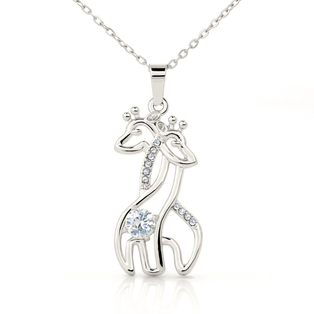 To My Daughter, I Will Always Be There, Graceful Love Giraffe Daughter Mother Necklace, Daughter Gift From Mom