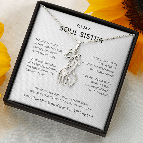 Unbiological sister giraffe necklace hot sale