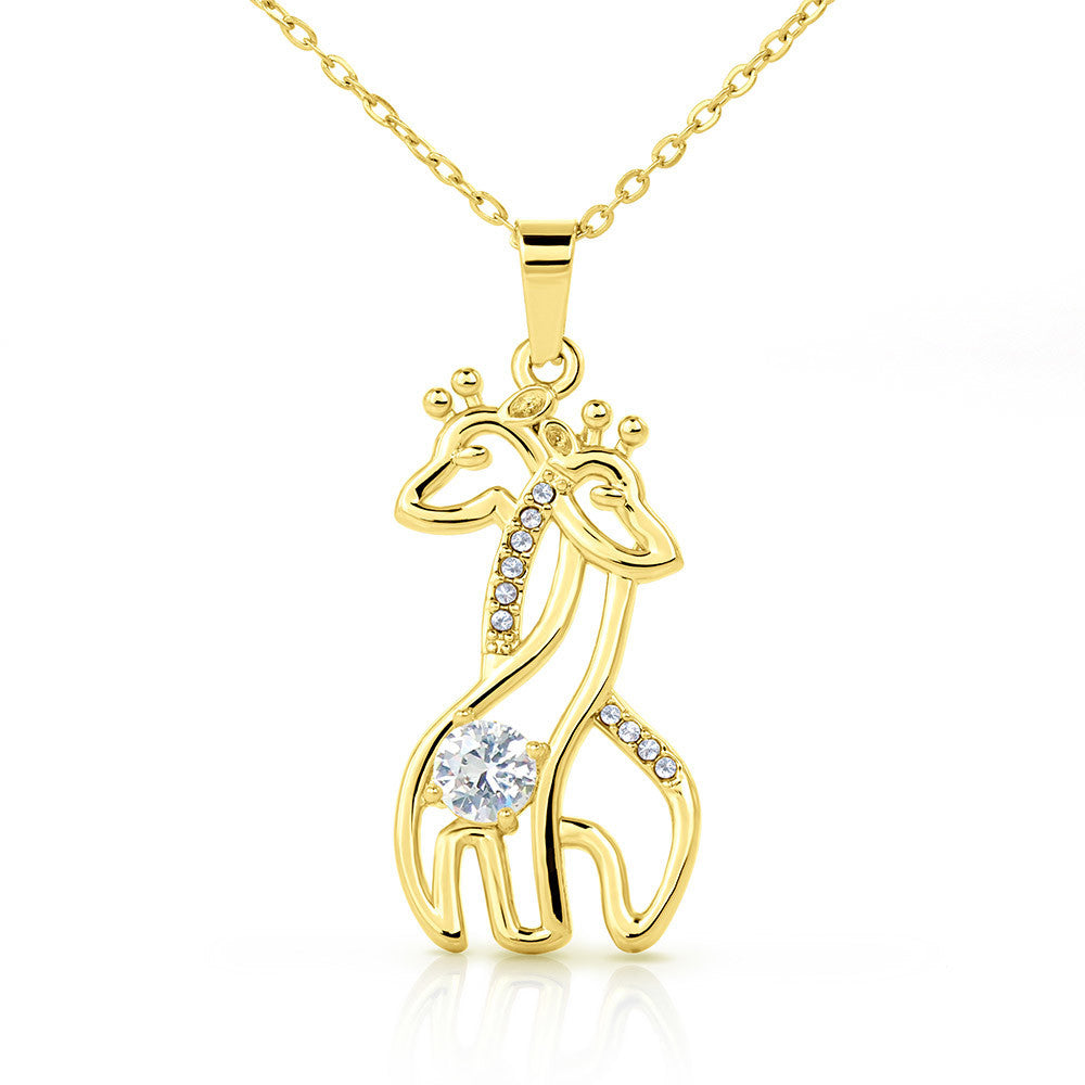 To My Daughter, I Will Always Be There, Graceful Love Giraffe Daughter Mother Necklace, Daughter Gift From Mom