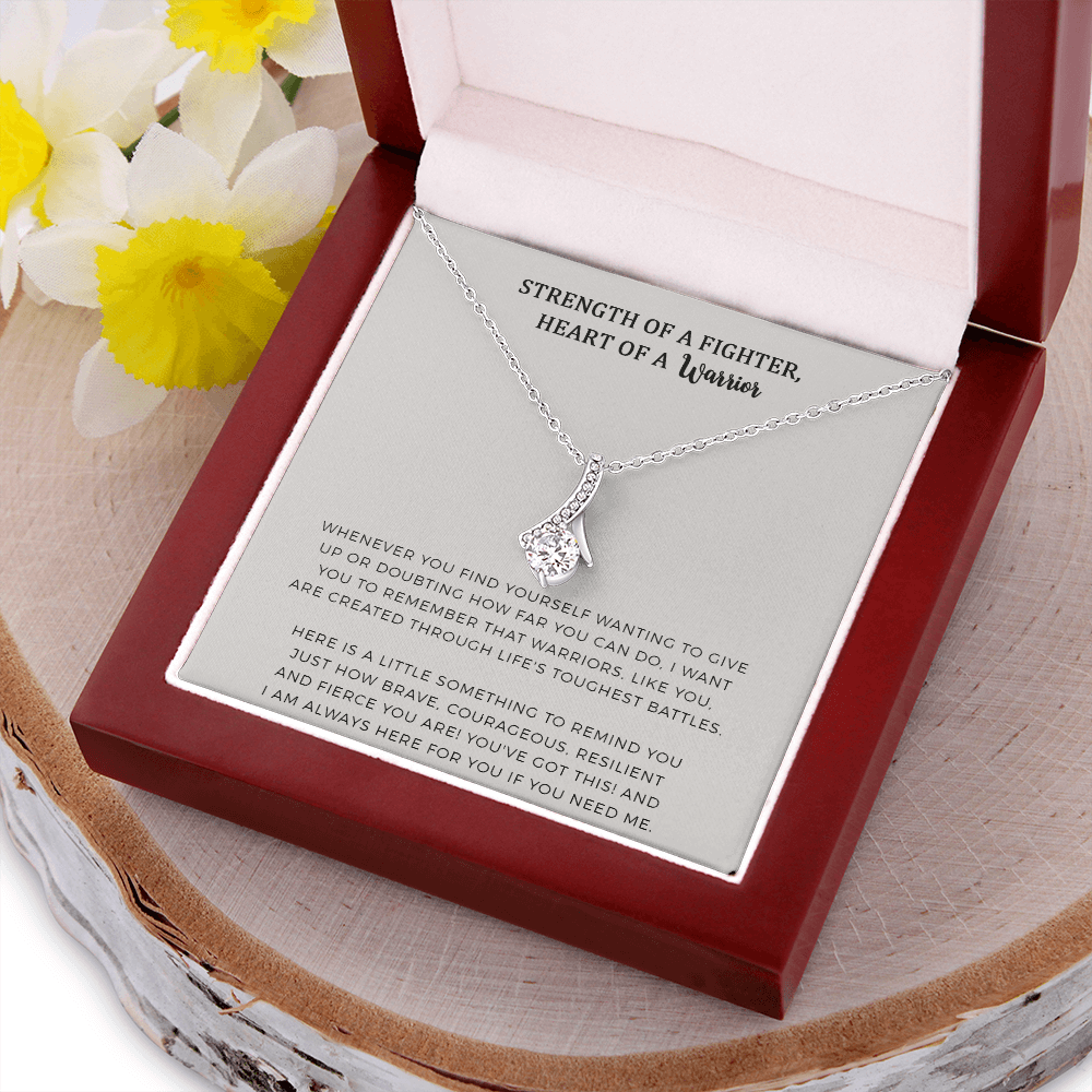 Warrior Strength Of A Fighter Necklace Gift, Hardship Encouragement Gift For Women