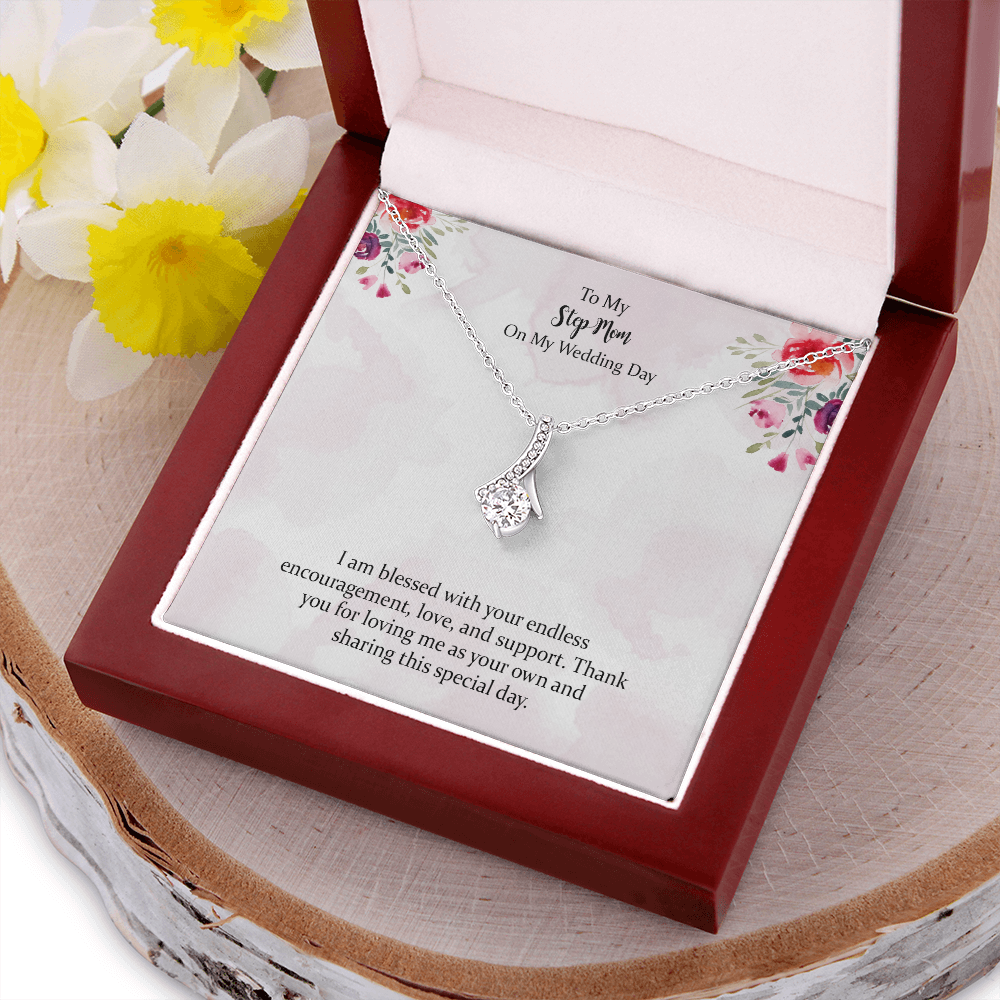 Stepmom Wedding Gift, Wedding Day Gift To Stepmom From Stepdaughter, Bride To Stepmom Necklace, To My Stepmom On My Wedding Day