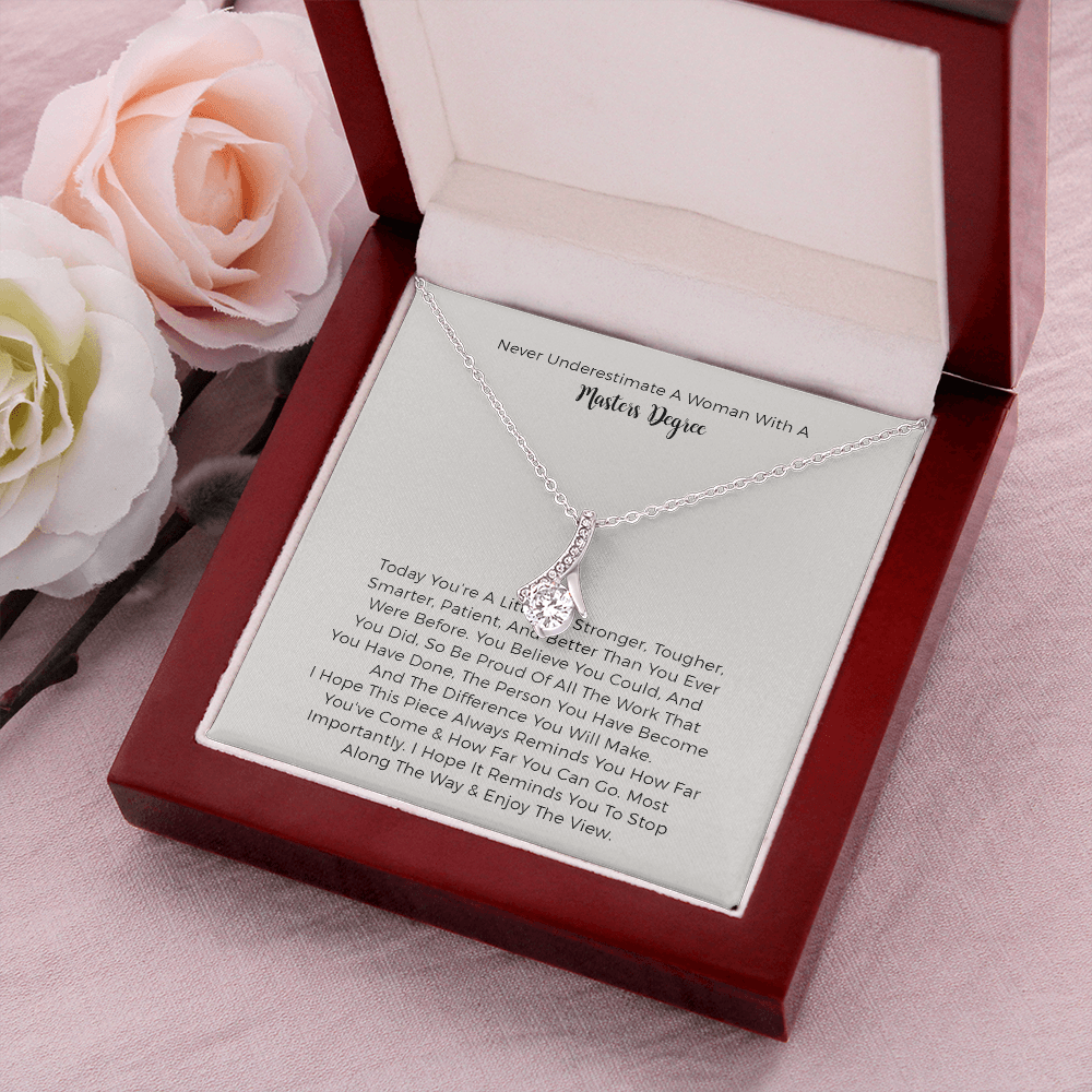 Master Degree Alluring Beauty Necklace - Graduation Gifts For Her, Best Graduation Gifts For Friend, Graduation Gift College Male, Guy Graduation Gift