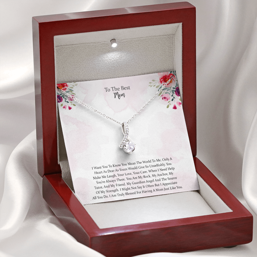 Mom Alluring Beauty Necklace, Best Mom, To My Mom Best Necklace, Necklace With Gift Box