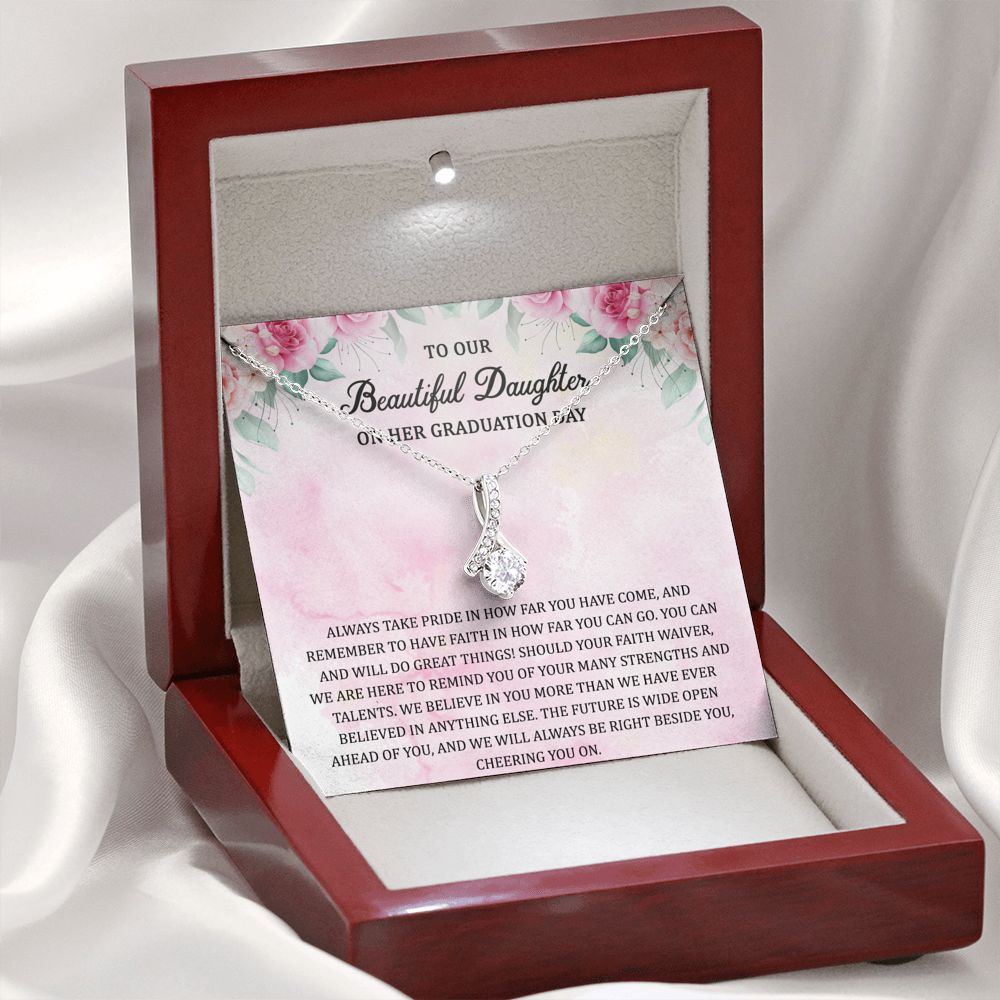 Faith Graduation Necklace For Daughter From Mom and Dad Alluring Beauty Necklace