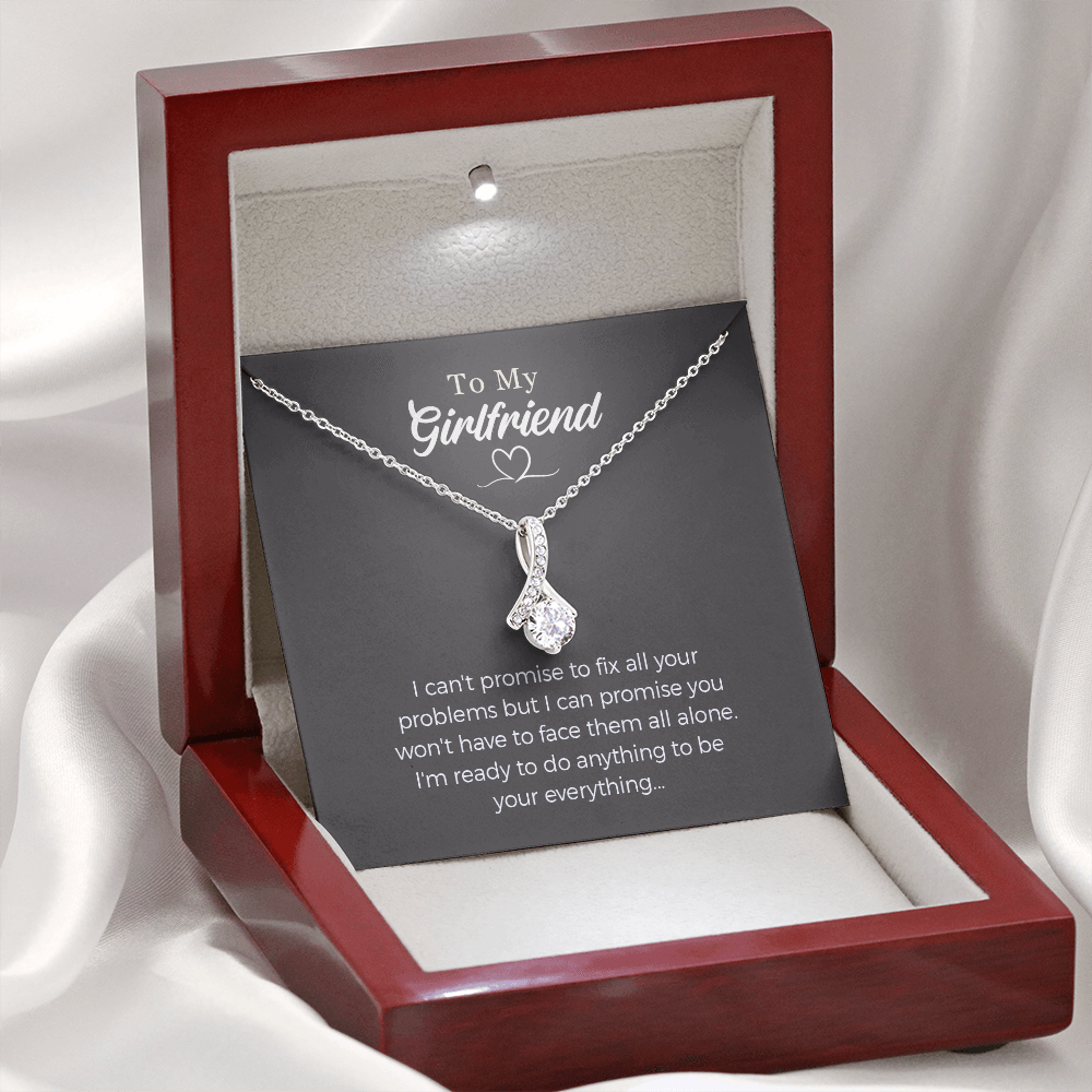 To My Girlfriend Alluring Beauty Necklace Jewelry, Girlfriend Gifts For Girlfriend On Birthday Anniversary With Message Card