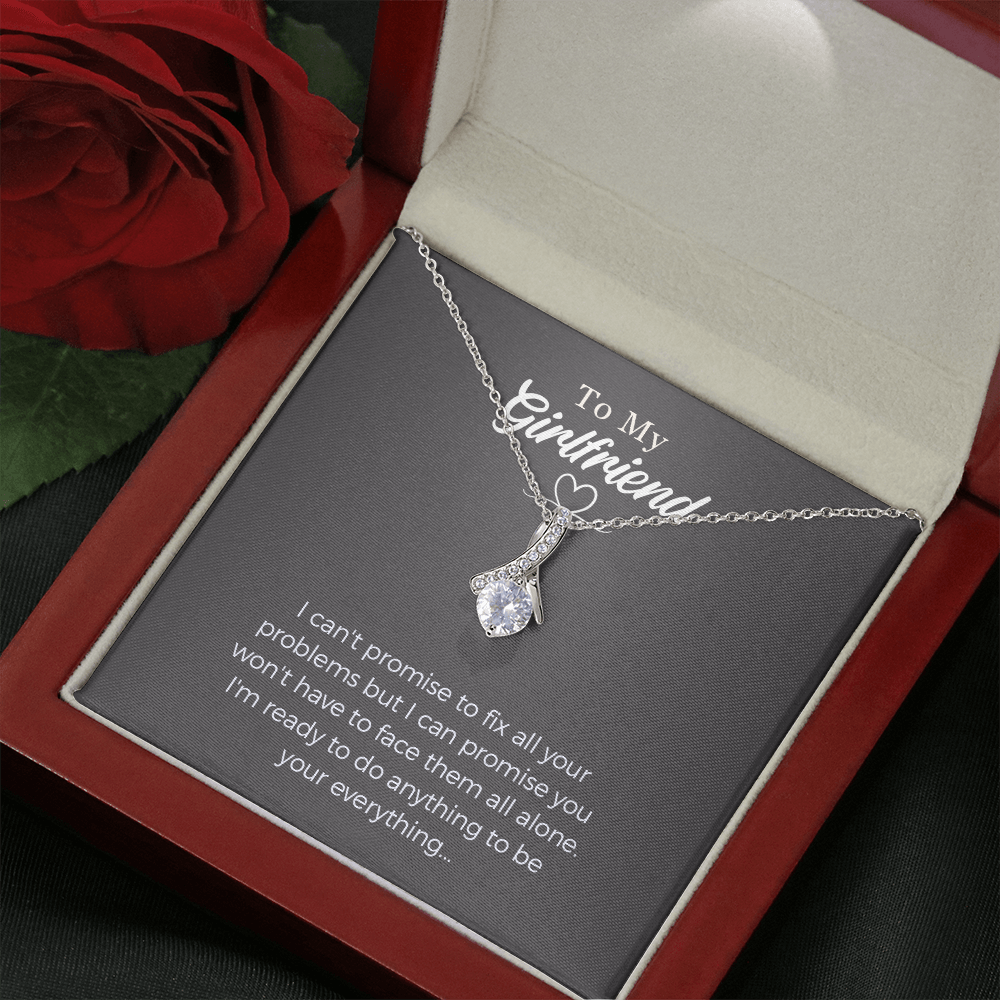 To My Girlfriend Alluring Beauty Necklace Jewelry, Girlfriend Gifts For Girlfriend On Birthday Anniversary With Message Card