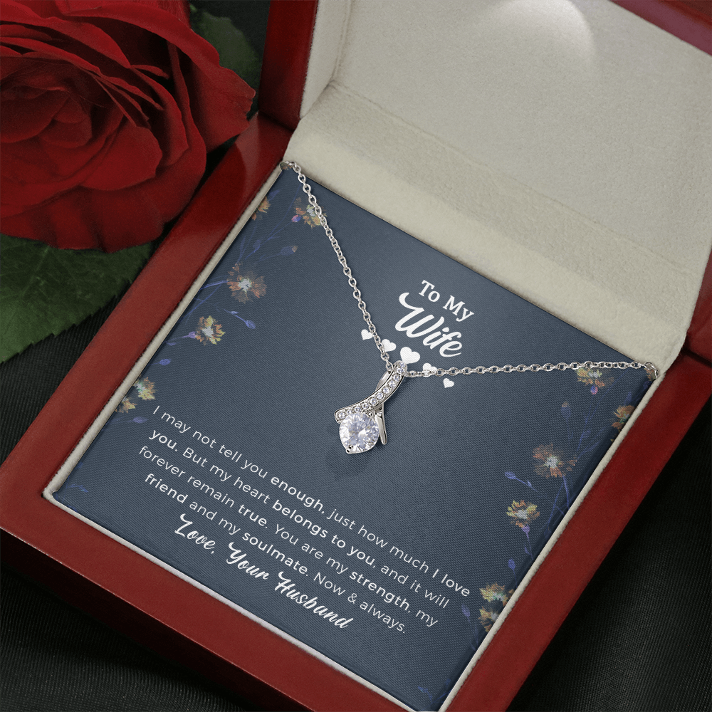 To My Beautiful Wife Alluring Beauty Necklace - Anniversary Gift for Wife, Birthday Gift for Wife, Gift for Wife, Necklace for Wife,