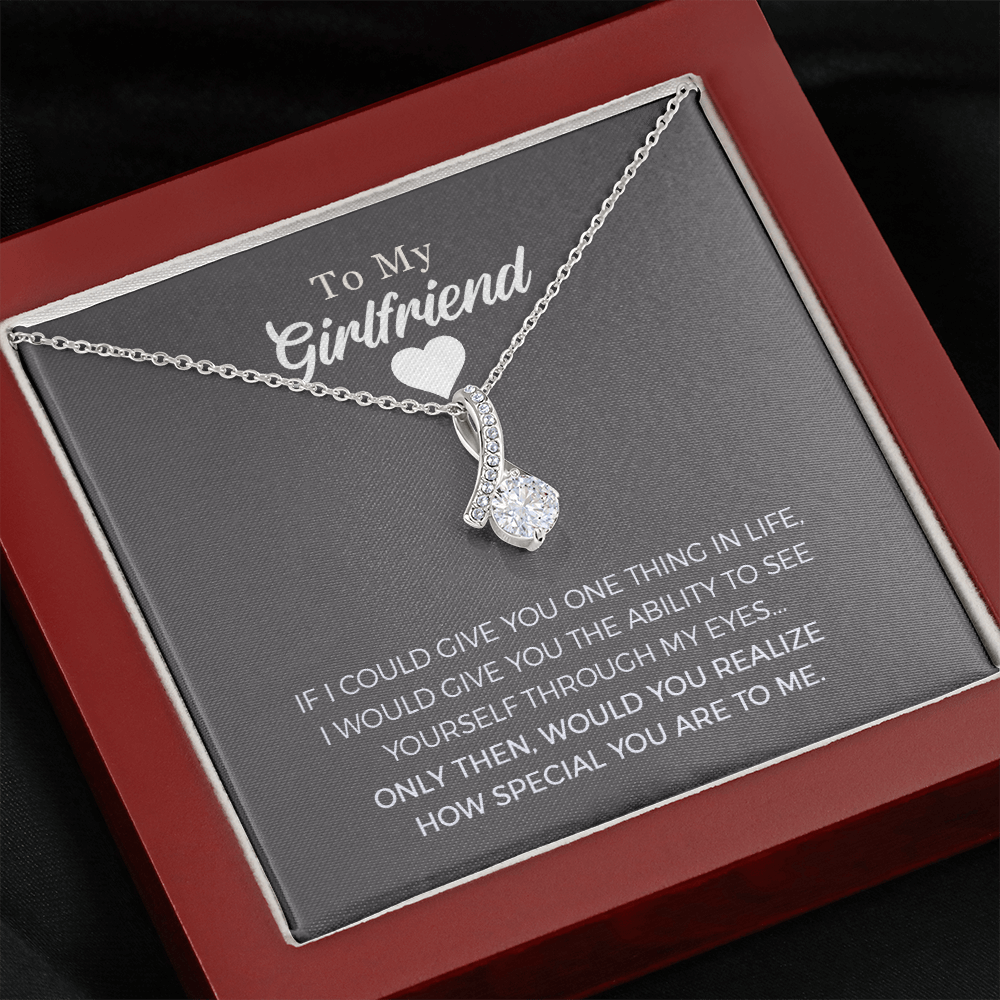 To My Girlfriend Alluring Beauty Necklace Jewelry, Girlfriend Gifts For Girlfriend On Birthday Anniversary With Message Card