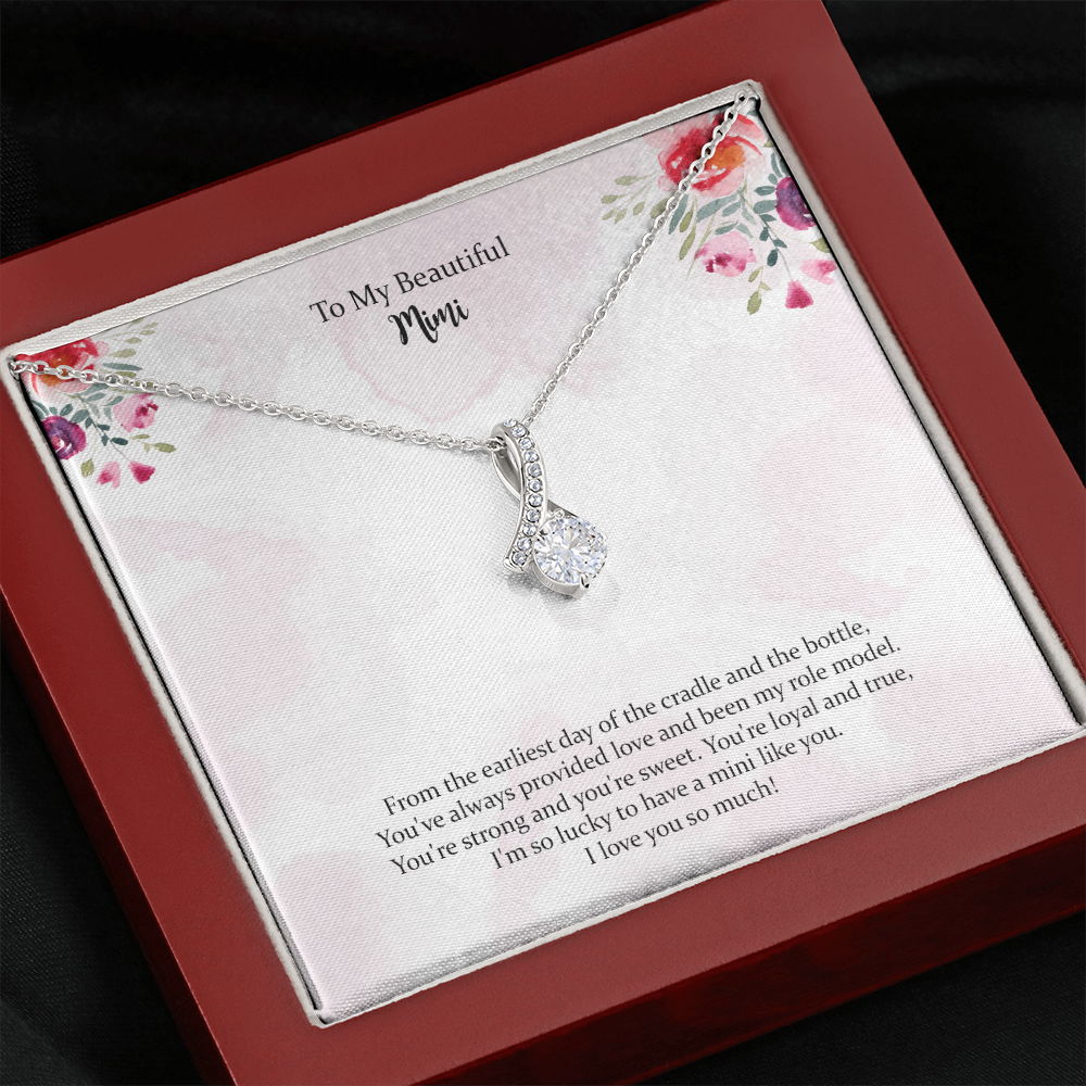 To My Beautiful Mom Alluring Beauty Necklace, Mothers Day Gift From Daughter
