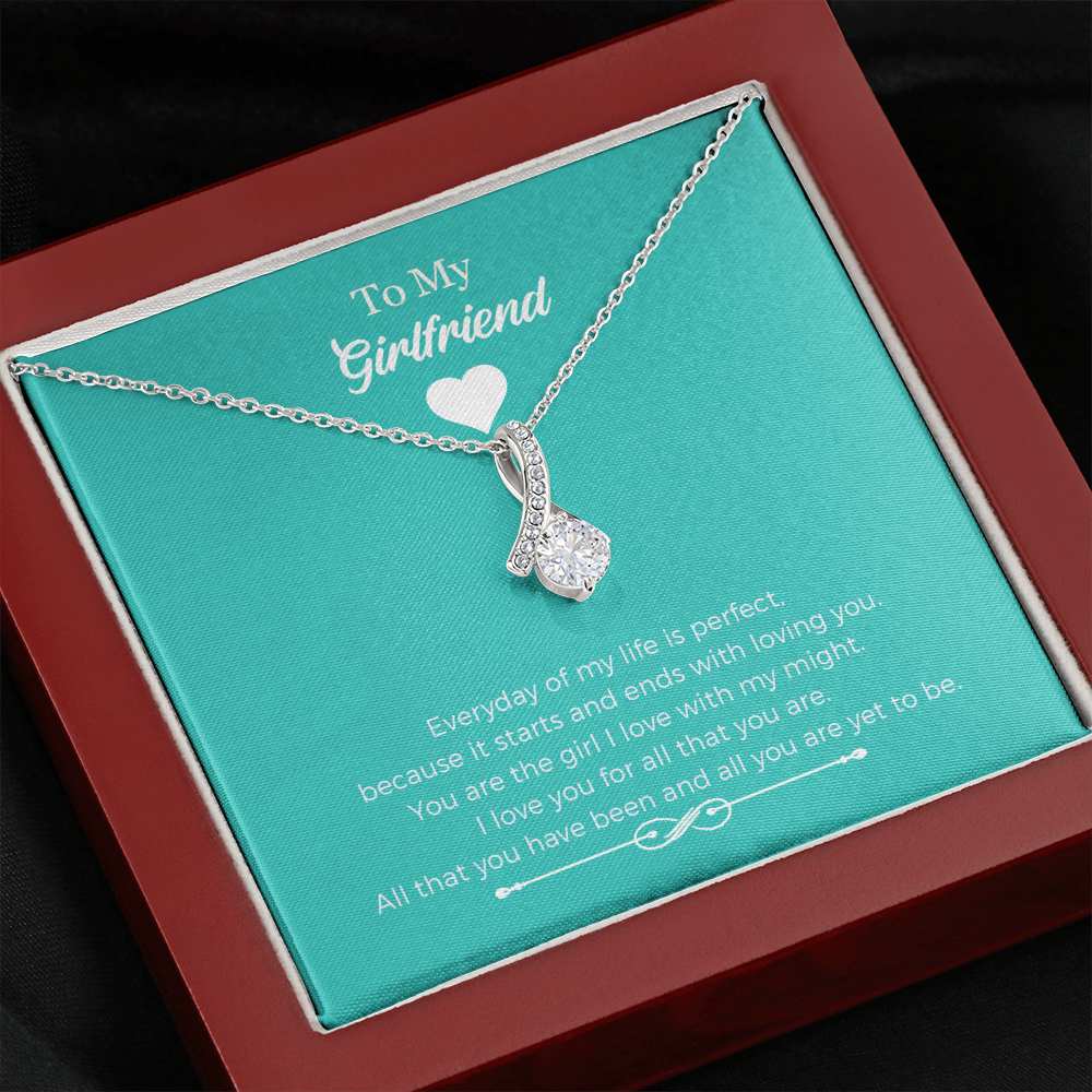 Valentine's Day Alluring Beauty Necklace Gift For Girlfriend - You Are The Girl I Love With My Might.