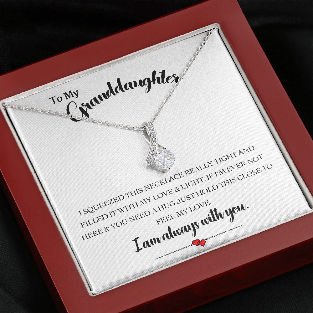 To My Grand Daughter - If I'm Ever Not Here | Stunning 14K White Gold Family Forever Pendant & Message Card