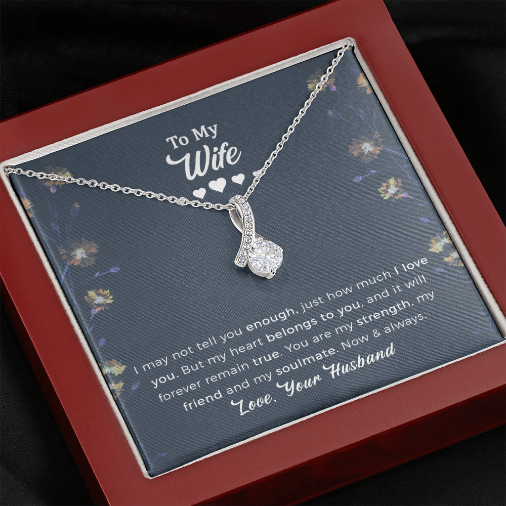 To My Beautiful Wife Alluring Beauty Necklace - Anniversary Gift for Wife, Birthday Gift for Wife, Gift for Wife, Necklace for Wife,