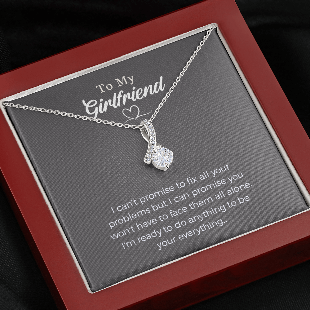 To My Girlfriend Alluring Beauty Necklace Jewelry, Girlfriend Gifts For Girlfriend On Birthday Anniversary With Message Card