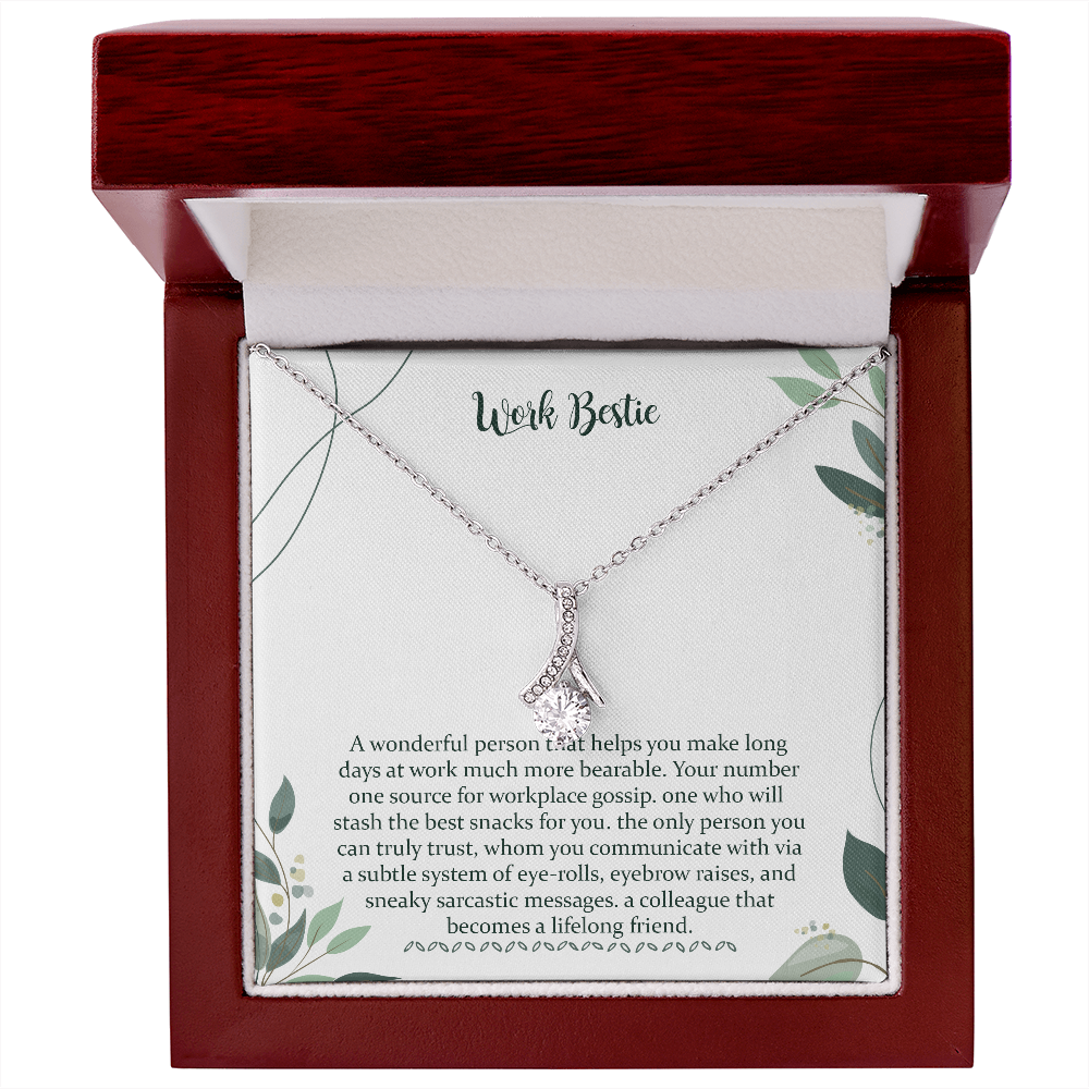 Work Bestie Funny Gift, Coworker Leaving Necklace Gift For Coworker Woman Gift Best Work Friend Work Bestie Jewelry For Her