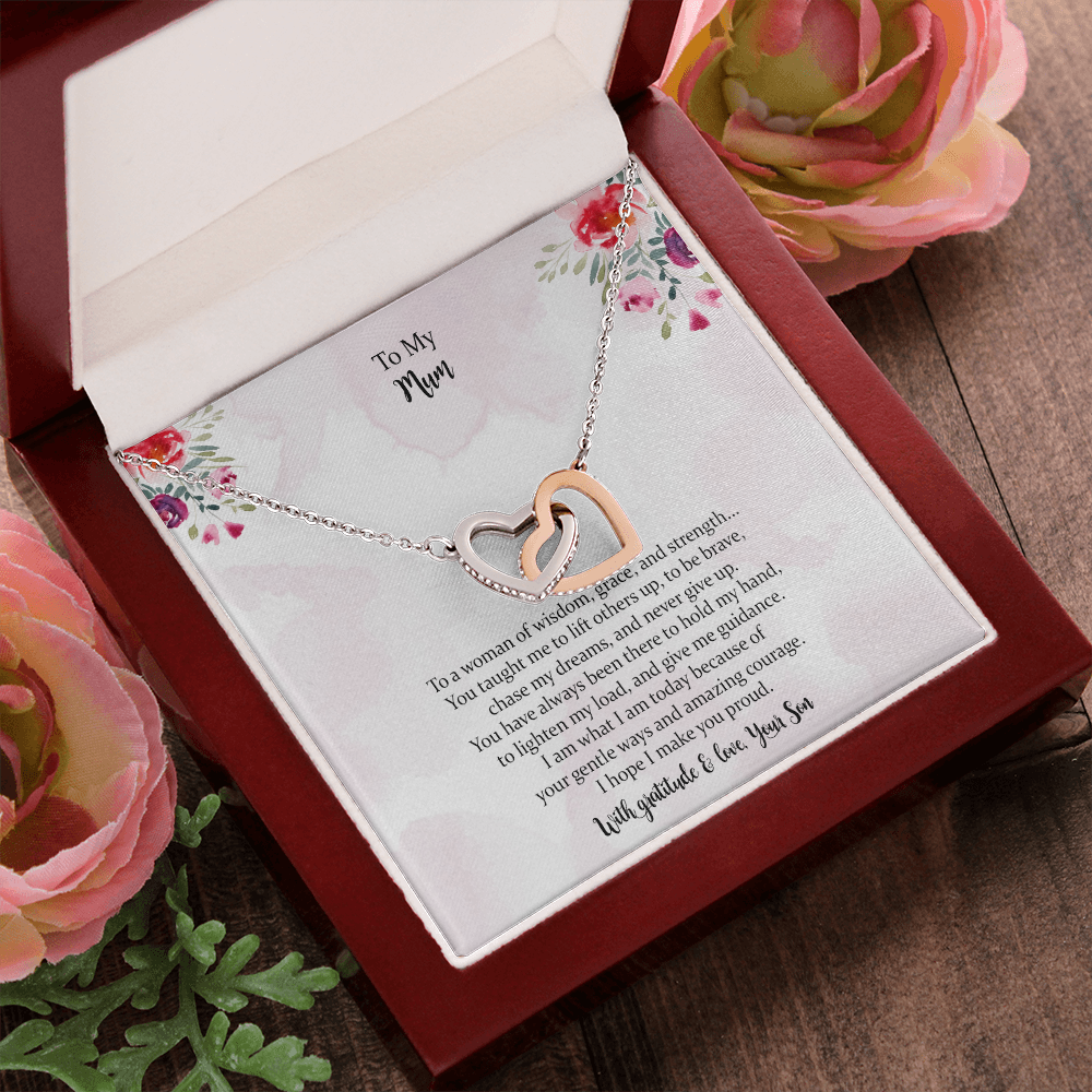To My Mum, To A Woman Of Wisdom, Interlocking Necklace For Mom, Mother Gift For Valentine's, Birthday, Anniversary