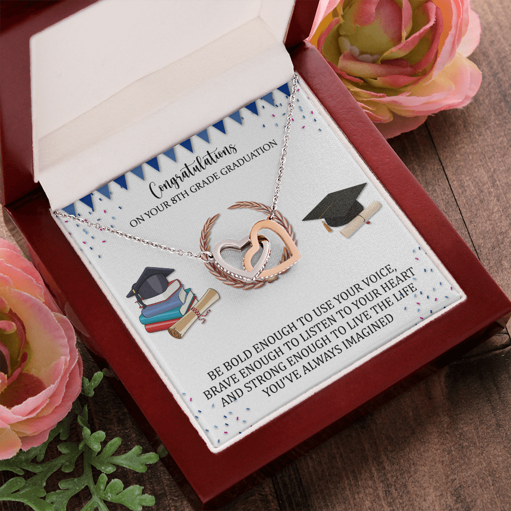 8th Grade Graduation Gift For Her, Heart Necklace, 2022 Junior High Middle School Graduation Gifts