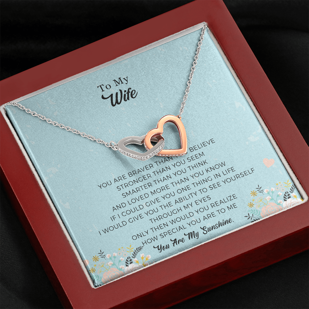 To My Wife Necklace Jewelry, Wife Necklace Gifts For Girlfriend On Birthday Anniversary Valentines Day With Message Card.