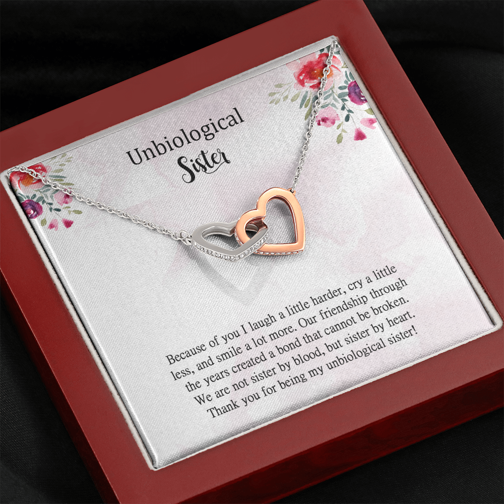 Unbiological Sister Necklace Gift For Best Friend Meaningful Friendship Gift For Best Friend Birthday Heart Necklace Bestie
