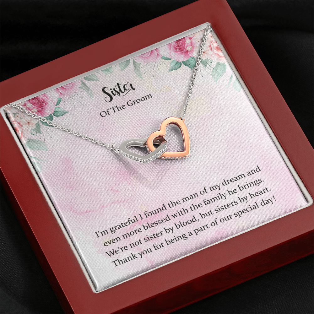 Sister of the Groom Necklace Gift for Sister in Law on Wedding Day Jewelry for Groom Sister in Law Gift Thank You Bridesmaid Sister by Heart