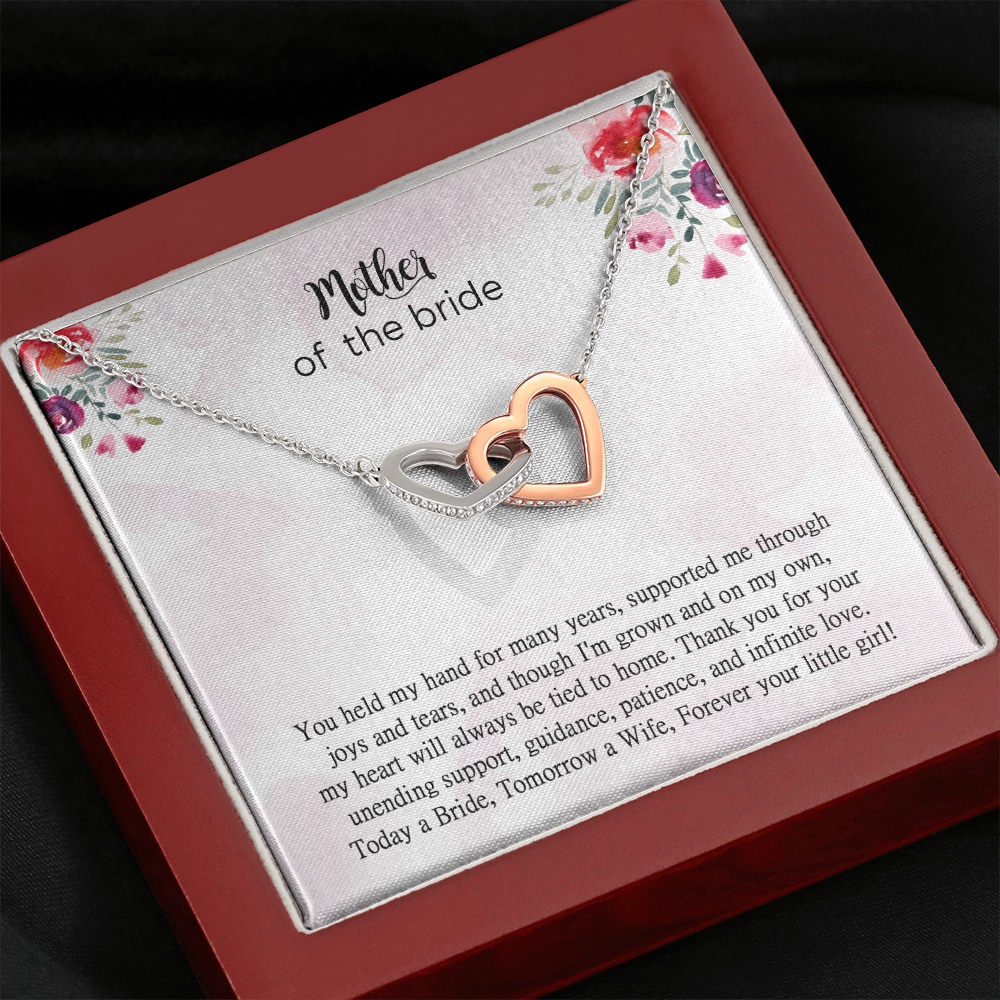 Mother of the Bride Necklace Gift from Daughter Necklace Card Personalized Gift for Mother on Wedding Day Mom Gift from Bride Wedding Gifts