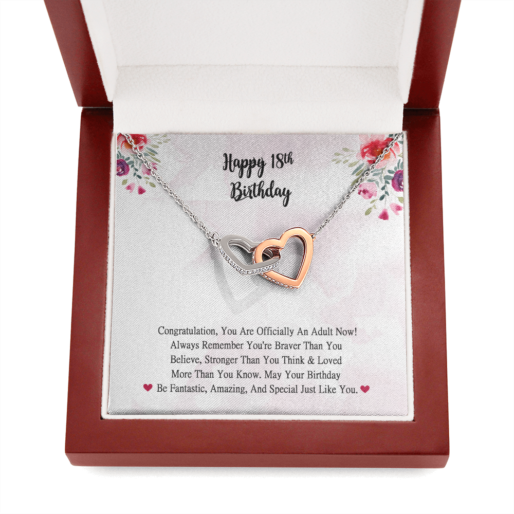 18th Birthday Gift For Girl 18-year-old Gift, Necklace With Card, Happy 18 Birthday Gift Officially Adult Birthday