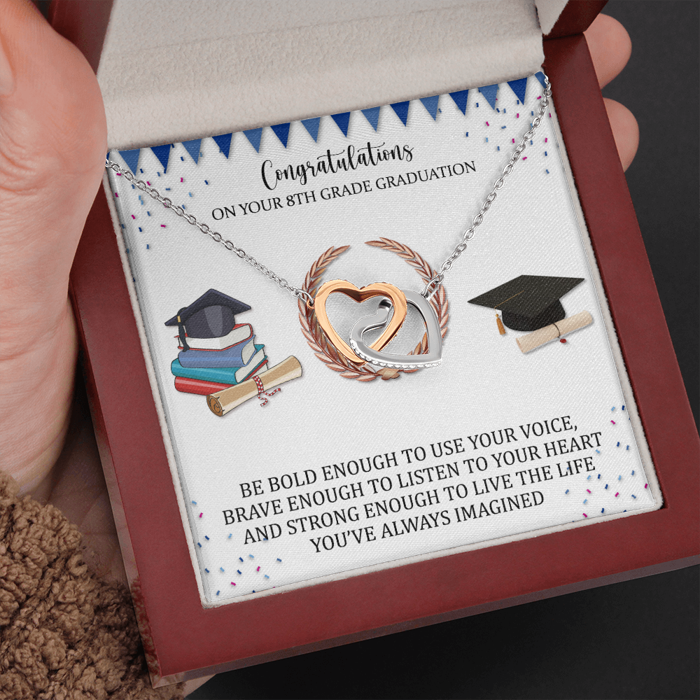 8th Grade Graduation Gift For Her, Heart Necklace, 2022 Junior High Middle School Graduation Gifts
