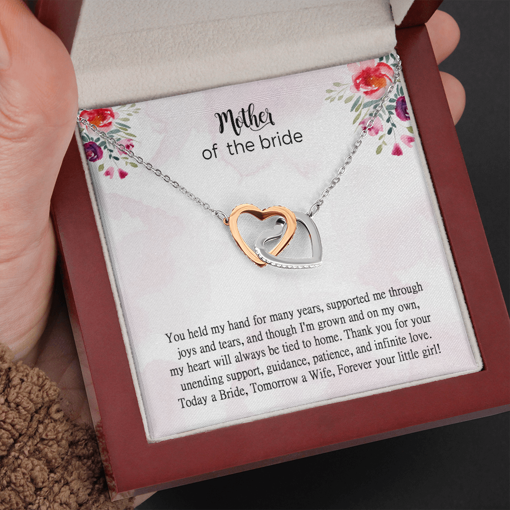 Mother of the Bride Necklace Gift from Daughter Necklace Card Personalized Gift for Mother on Wedding Day Mom Gift from Bride Wedding Gifts