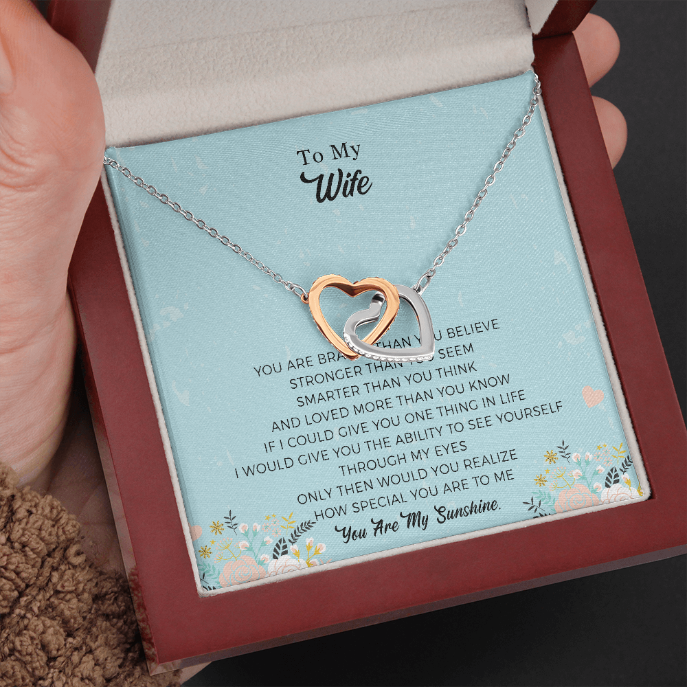 To My Wife Necklace Jewelry, Wife Necklace Gifts For Girlfriend On Birthday Anniversary Valentines Day With Message Card.