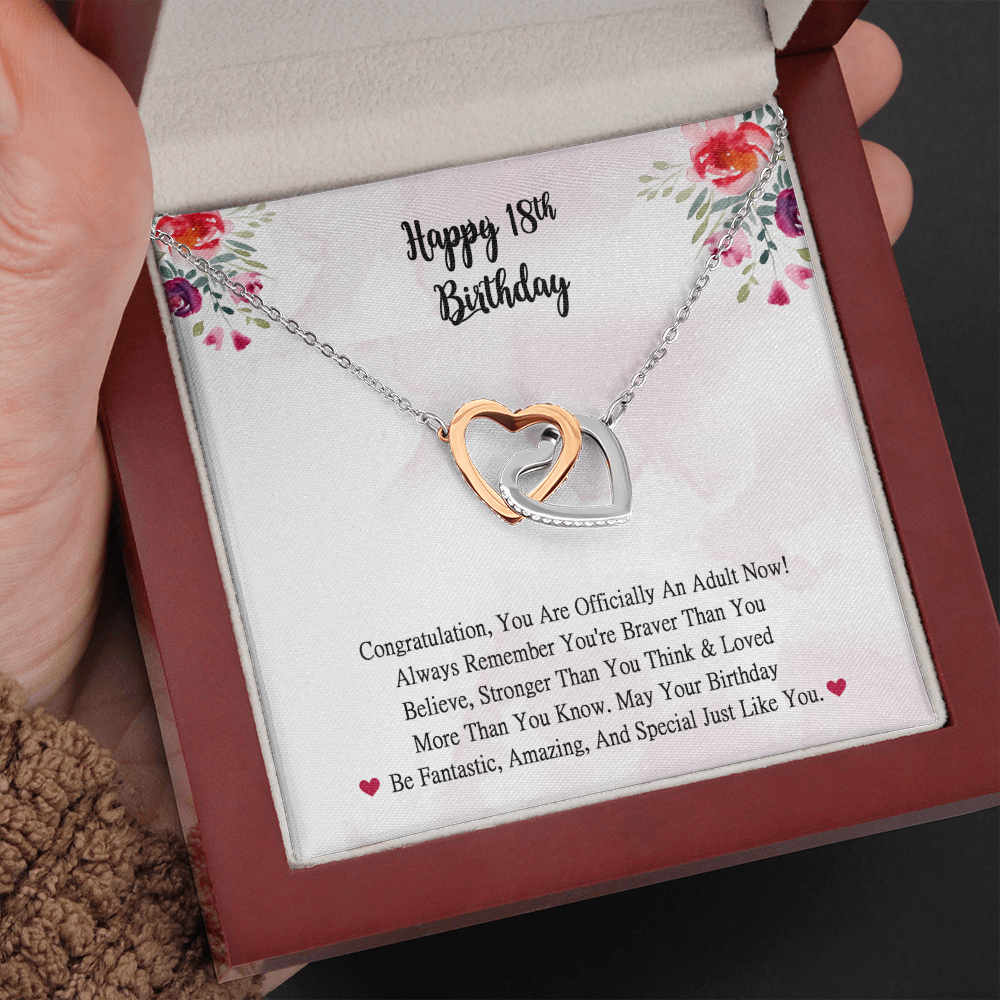 18th Birthday Gift For Girl 18-year-old Gift, Necklace With Card, Happy 18 Birthday Gift Officially Adult Birthday